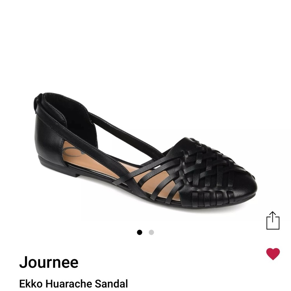 Journee Collection Black Ekko Huarache Sandal 7.5 Wide no box